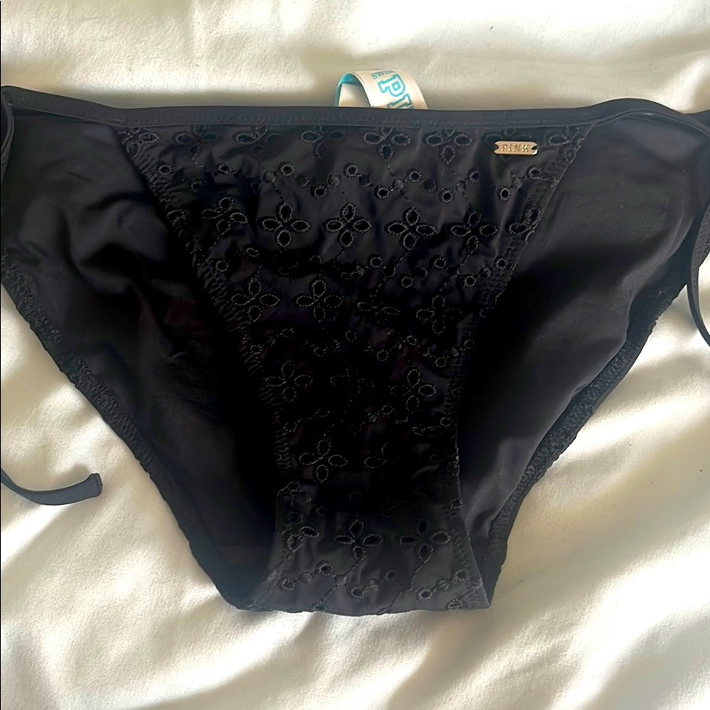PINK Victoria's Secret Black Eyelet Bikini Bottom
